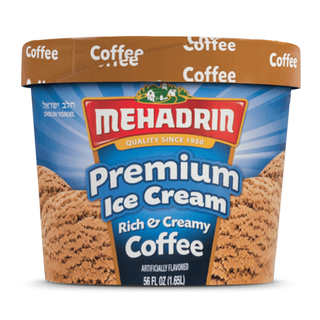 Premuim Coffee Ice Cream Tub 56 Oz Mehadrin Ice Cream 